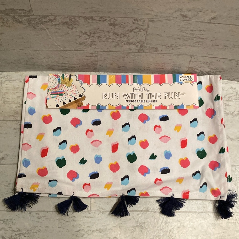 Packed Party Fringe Table Runner From The 2022 Patio Party Collection